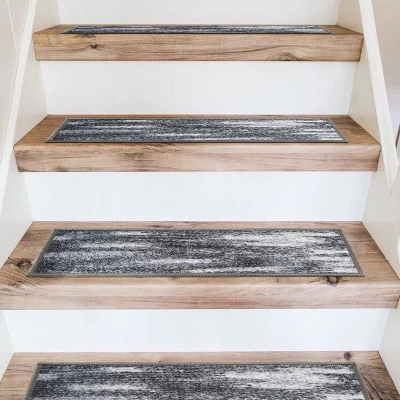 World Rug Gallery Distressed Abstract Non-Slip Stair Treads - Image 4