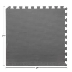 Foam Flooring Tiles - 12-Pack Interlocking EVA Foam Pieces - Non-Toxic Floor Padding For Playroom Gym Or Basement By Stalwart (Gray)
