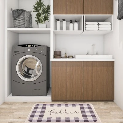 World Rug Gallery Gather Plaid Anti-Fatigue Standing Mat - Image 6