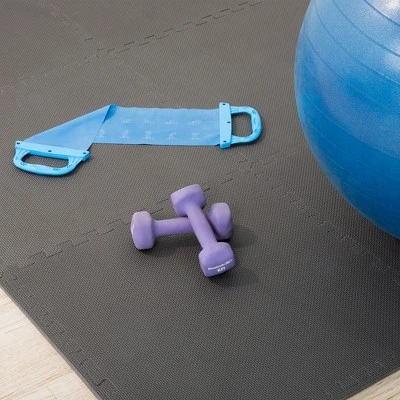 Fleming Supply Cushioned Nonslip Interlocking Foam Floor Tiles – 24" X 24" X 0.375", Gray, 6-pack - Image 2