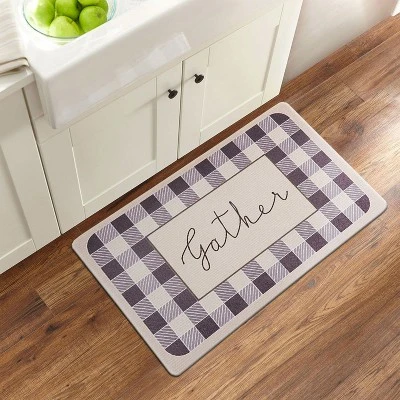 World Rug Gallery Gather Plaid Anti-Fatigue Standing Mat - Image 5