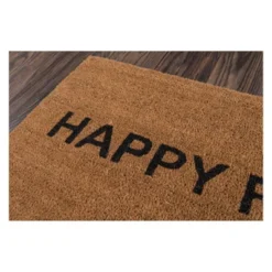 1'6"x2'6" 'Happy Feet' Woven Door Mat Natural/Black - Novogratz By Momeni
