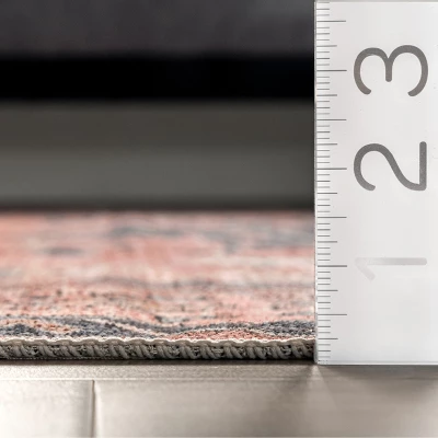 NuLOOM Medallion Bordered Machine Washable Area Rug - Image 2