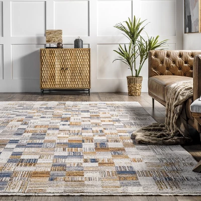 NuLOOM Mindy Faded Contemporary Tiles Fringe Area Rug - Image 7