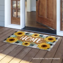 Farmhouse Home Summer Natural Fiber Coir Doormat Indoor Outdoor 30" X 18" Briarwood Lane