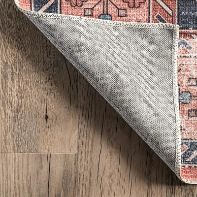 NuLOOM Medallion Bordered Machine Washable Area Rug - Image 6