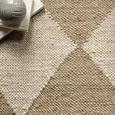 Arvin Olano X RugsUSA - Louie Diamond Checkerboard Jute Area Rug - Image 5