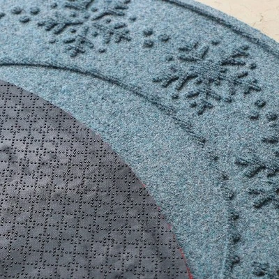 3' Aqua Shield Snowflake Tree Skirt Round Mat Bluestone - Bungalow Flooring - Image 3