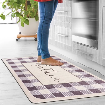 World Rug Gallery Gather Plaid Anti-Fatigue Standing Mat - Image 9