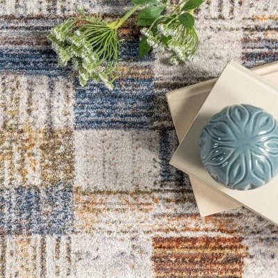 NuLOOM Mindy Faded Contemporary Tiles Fringe Area Rug - Image 5