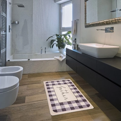 World Rug Gallery Gather Plaid Anti-Fatigue Standing Mat - Image 7