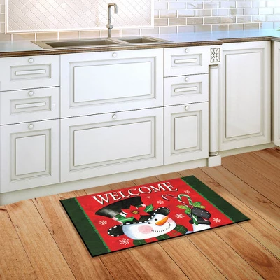 Briarwood Lane Christmas Snowman Welcome Doormat Candy Canes Indo - Image 3