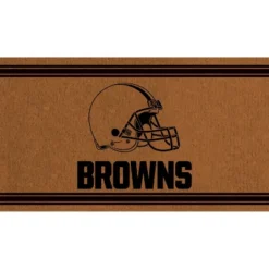 Evergreen Cleveland Browns Logo Turf Mat, Brown- 28 X 16 Inches Indoor Outdoor Doormat
