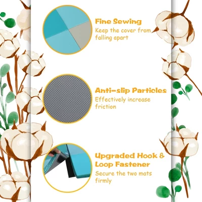 Costway 58'' Toddler Foam Play Mat Baby Folding Activity Floor Mat Home Daycare School - Image 9