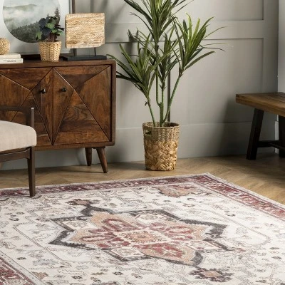 NuLOOM Miley Machine Washable Traditional Medallion Area Rug - Image 8