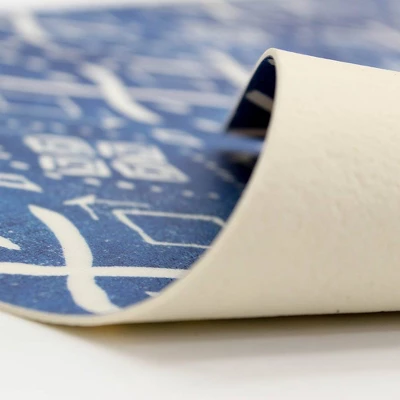 Tempaper 4' Mudcloth Round Indoor/Outdoor Vinyl Floor Rug - Image 3