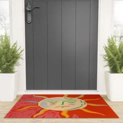 Sandrapoliakov HELIOS Looped Vinyl Welcome Mat - Society6