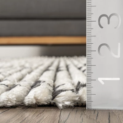 NuLOOM Jaycee Abstract Soft Shaggy Textured Fringe Area Rug - Image 2