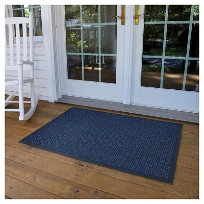 3'x5' Solid Doormat Blue/Black - HomeTrax