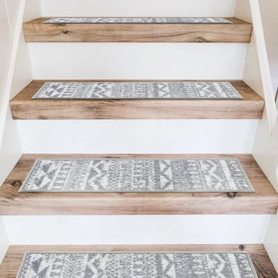 World Rug Gallery Modern Geometric Non-Slip Stair Treads - Image 4