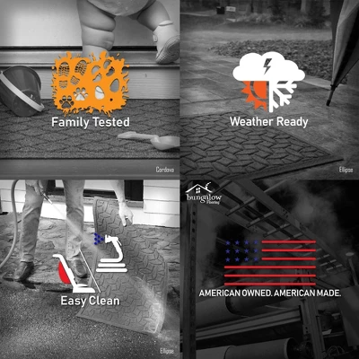 3' Aqua Shield Snowflake Tree Skirt Round Mat Bluestone - Bungalow Flooring - Image 4