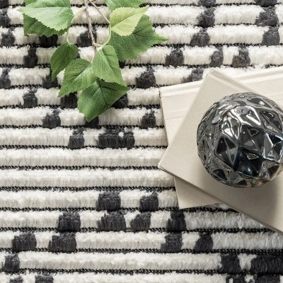 NuLOOM Jaycee Abstract Soft Shaggy Textured Fringe Area Rug - Image 5